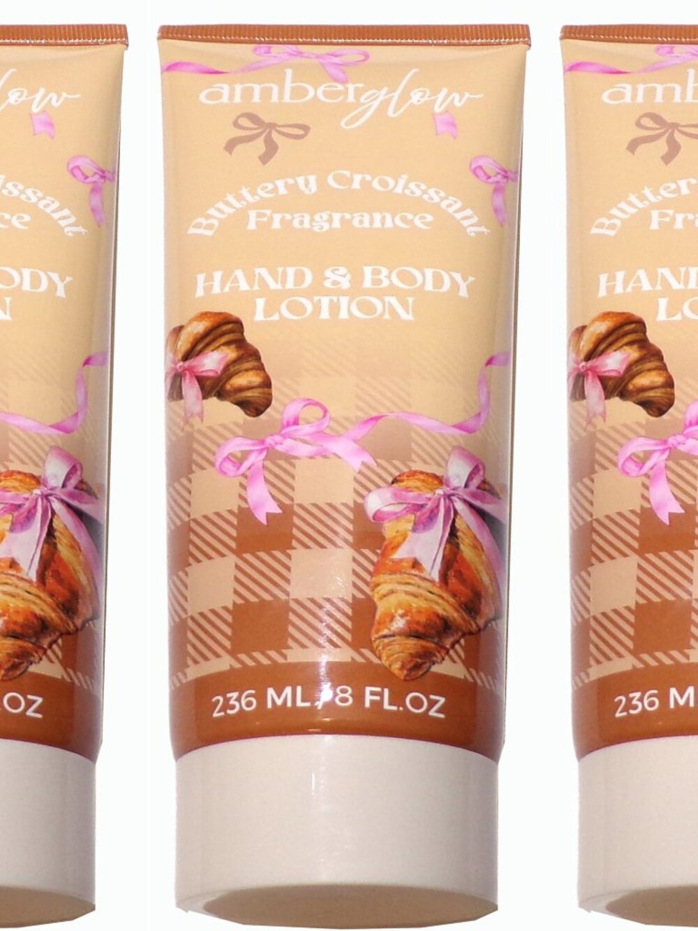 Amber Glow Buttery Croissant Fragrance Hand & Body Lotion, 8 FL OZ (3-Pack)